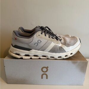 On Cloudrunner 2 Running Men's White and Gray Sneakers